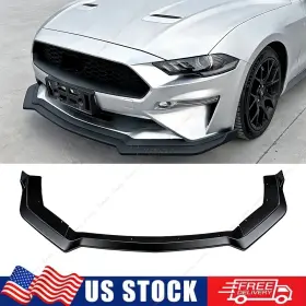 Xyberautoparts010473-matte Xyberautoparts For Ford Mustang 18-23 Gt Style Front Bumper Lip Body Kit Splitter Matte Black