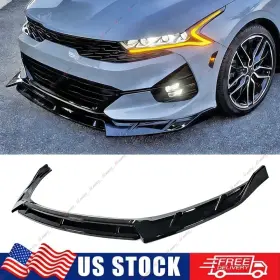 Xyberautoparts012648-gb-2 Xyberautoparts For 2021-2024 Kia K5 Glossy Black 4pcs Style Front Bumper Lip Splitter Kit