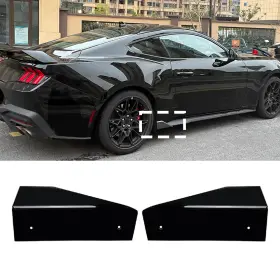 Xyberautoparts Xyberautoparts013233-gb Gloss Black Side Skirt Rocker Panel Winglet Splitters For 2024-2026 Ford Mustang