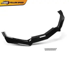 Yel823379 Yellowspeed Fit For 2020-2024 Chevrolet Corvette C8 Front Bumper Lip Splitter Glossy Black