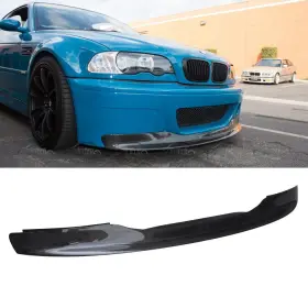E46f010 Yitan Carbon Fiber Front Bumper Lip Spoiler For Bmw Csl E46 2001-2006 Black Hc Style