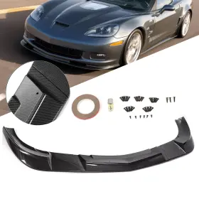 Wq-cv-077 Ylt Auto Front Lip Splitter For 2005-2013 Corvette C6 Base Zr1 Style Carbon Fiber Look 05