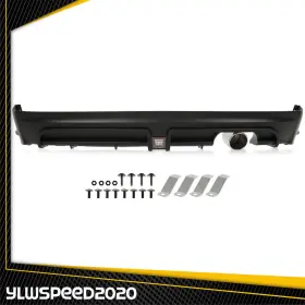V-02bum1348zbk Ylwspeed20 Rear Bumper Spoiler With 3rd Brake Light And Muffler Tip Fit For Civic Sedan 2006-11