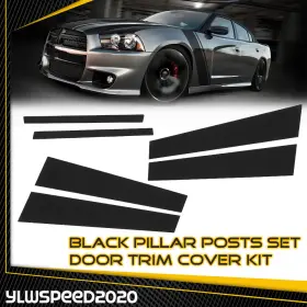 V-02pma3701abk Ylwspeed20 6pcs Pillar Posts Door Window Trim Cover Black Fit For 2011-2021 Dodge Charger