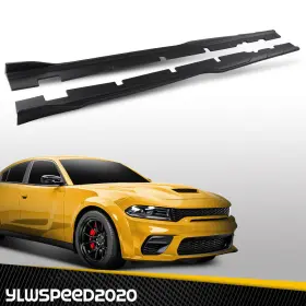 V-02rpa3737abk Ylwspeed20 Body Kit Matte Black Side Skirts Rocker Panel Fit For 15-23 Charger Widebody