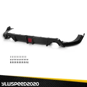 Yl0905007 Ylwspeed20 Rear Bumper Lip Diffuser Body Kit With Led Light Fit For 2016-2021 Honda Civic