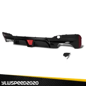 Yl2025102004 Ylwspeed20 Fits Bmw G30/g31/g38 5 Series 2017-23 Rear Diffuser Lip M5 Cs Style With Led Light