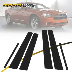 Ylw180568 Ylwspeed2000 Black Pillar Posts Trim Fit For 11-14 Dodge Charger Window Piano Cover 6 Pcs