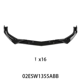 Ylw444438 Ylwspeed2000 Front Lip Splitter Fit For 2016-2021 Honda Civic Ex Lx Sport Sedan Glossy Black