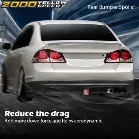 Ylw75226 Ylwspeed2000 Fit For 06-11 Civic Sedan Rear Bumper Spoiler With Led 3rd Brake Light Muffler Tip Ylw75226 Ylwspeed2000 Fit For 06-11 Civic Sedan Rear Bumper Spoiler With Led 3rd Brake Light Muffler Tip