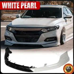 Yofer 569807657901 White Pearl Black Front Bumper Lip Splitter Kit For 2018-20 Honda Accord