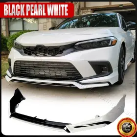 Yofer Design 569807656898 For 2022-2024 Honda Civic V3 Black Pearl White Front Bumper Lip Splitter