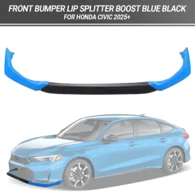 Bm-cp-qc-1439-bb Yofer Design For 2025 Up Honda Civic Boost Blue Black 2 Tone Front Bumper Lip Splitter