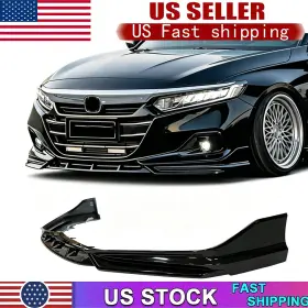 Dreamrefit010777-crystal Yofer Design Front Bumper Lip Honda Accord 10.5 Gen 2021-2022 Abs Plastic Glossy Black