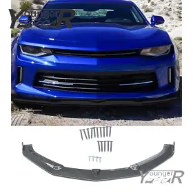 Yc-15camaro-fl-cf Youngercar Front Bumper Lip For 2016-2018 Chevrolet Camaro Splitter Carbon Fiber Style Abs