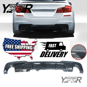 Yc-f10-rl21-cf Youngercar Carbon Fiber Look Rear Bumper Lip Diffuser For Bmw F10 535i M Sport 2011-2016