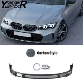 Yc-g20-fl1-cf Youngercar Front Bumper Lip Spoiler Fits 2023-2025 Bmw 3 Series G20 330i M340i Carbon Look