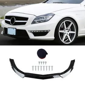 Yc-w218-fl-gb Youngercar Front Bumper Spoiler Lip For 2015-2017 2018 Mercedes-benz W218 Glossy Black