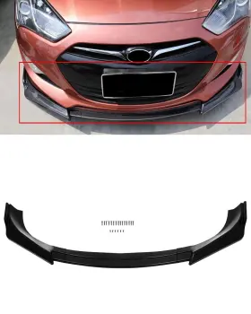 11254062 Zonemotive For 2013-2016 Hyundai Genesis Coupe 2-door Gloss Black Front Bumper Lip 3 Pcs