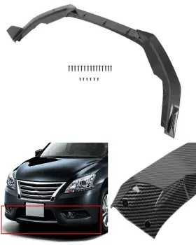 11254159 Zonemotive 3pc Front Bumper Lip Spoiler Splitter For 20-21 Nissan Sentra Carbon Fiber Print