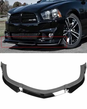 11254162 Zonemotive For 2011-2014 Dodge Charger Front Bumper Lip Painted Black Plastic Stp-style