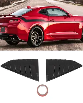 11254163 Zonemotive Side Window Louvers Cover For 2016-2020 Chevy Camaro Glossy Black