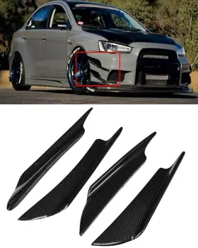 11254166 Zonemotive Universal Car Bumper Fin Canard Splitter Diffuser Spoiler Lip Gloss Carbon Fiber