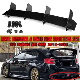 92612561561 Ztt Rear Bumper Winglet Splitter Diffuser Fin Gloss Black For 2015-21 Subaru Wrx Sti