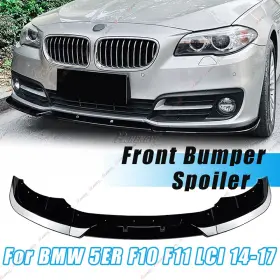 Hy007149-gb Ztt Online For Bmw 5 Series F10 F11 Lci 14-17 Glossy Blk Mp Style Front Bumper Spoiler Lip