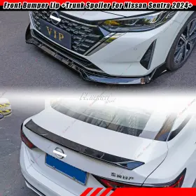 Ztt007530-gb Ztt For Nissan Sentra 2024-2025 Sedan Gloss Black Front Lip Rear Trunk Spoiler Abs