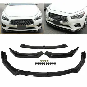 Cp-10086 Zxmoto For Infiniti Q50 Base 2018-2021 Premium Black Abs Front Bumper Body Kit Spoiler