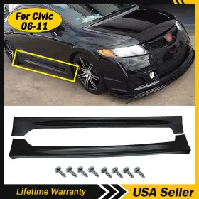 Usam-cp-cjx06 Zxmoto For 2006-11 Honda Civic Sedan 4-door Mugen Style Side Skirts Body Kit Spoiler