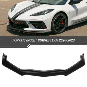 Cp-qc-1388 Zxmt Front Bumper Lip Splitter Gloss Black For 2020-2024 Chevy Corvette C8 5vm Style