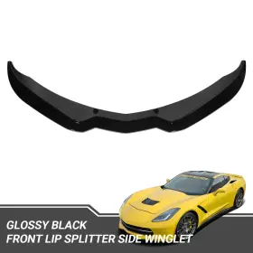 Us-cp-qc-1114-g Zxmt Front Bumper Chin Lip Splitter For 2014-2019 Chevrolet Corvette C7 Glossy Black