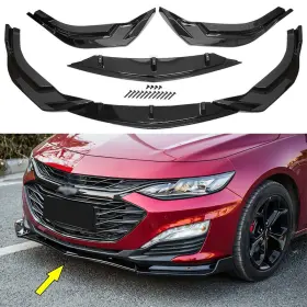 Usff-qc0009 Zxmt For 2019-2021 Chevrolet Malibu Gloss Black Front Bumper Body Kit Spoiler Lip 3pc