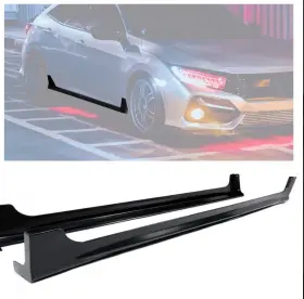 Zm-cp-cjx12 Zxmt Side Skirts Rocker Panels Black For Honda Civic 9th 4-door 2012 2013 2014 2015