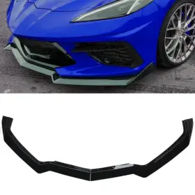 Qc008 Zzdsnj 2pcs Front Lip For 2020-2022 Corvette C8 Zr1 Style Abs Plastic Bumper L