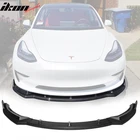Fits 17-23 Tesla Model Front Bumper Lip Spoiler Splitter 3PC Pp Matte Black New. Price: $44.99.