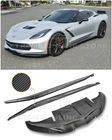 For 14-19 Corvette C7 Carbon Fiber Eos Add-on Front Lip Splitter & Side Skirts New. Price: $629.98.