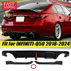 For 2018-24 Infiniti Q50 Sedan V37 Lci Gloss Black Rear Bumper Diffuser Spoiler New. Price: $132.95.