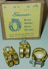10 Vintage Car Restoration Sherman 3/4" I.d. 3/8" Brass 3-PLY Water Hose Clamps. Price: $59.95.