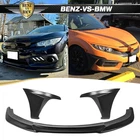 Fits 16-18 Honda Civic 10TH 2DR/4DR Ikon Gt Style Front Bumper Lip + Side Caps New. Price: $121.99.