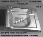 1957,1958 Ford Car Rear Floor Pans, Part 180R, Ems Auto, New. Price: $205.00.