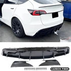 Carbon Fiber Rear Bumper Lip Diffuser Shark Fin Splitter For 18-24 Tesla Model Y New. Price: $169.99.