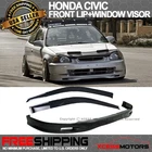 Fit 96-98 Honda Civic 3D Ek Pu Spoon Bumper Lip Spoiler + Sun Window Visor New. Price: $95.99.