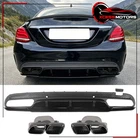 Fits 15-21 Benz C-class W205 EDITION1 Style Pp Black Rear Diffuser +exhaust Tips New. Price: $245.99.