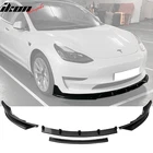Fits 17-23 Tesla Model Ikon Style Front Bumper Lip Spoiler 4PCS Matte Black New. Price: $82.99.