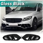 For Benz W205 C250 C300 C43 Gloss Black Front Bumper Grill Fog Air Vent Covers New. Price: $166.24.