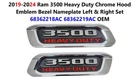 2019-24 Ram 3500 Heavy Duty Chrome Hood Emblem Bezel Nameplate Left & Right Set Used. Price: $38.00.