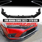 For 22-24 Honda Civic 11TH Gen Gloss Black Front Lip Splitter Chin Spoiler Kit New. Price: $48.73.